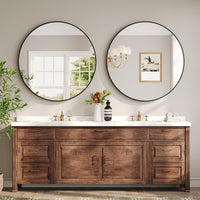 Dripex Round Mirror, 40 to 90cm Circle Hanging Wall Mirror - Home Decorative Wall Mounted Vanity Mirror for Bathroom, Dressing Room & Living Room