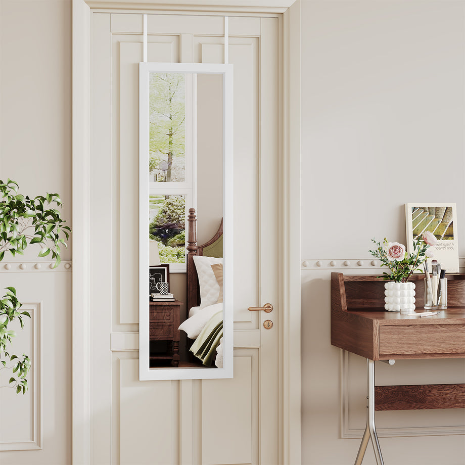 Dripex Over Door Mirror Full Length, 110 x 33cm/110 x 45cm Wall Mounted Mirror Door Hung Mirror for Bathroom/Bedroom/Wardrobe - Toughened Glass