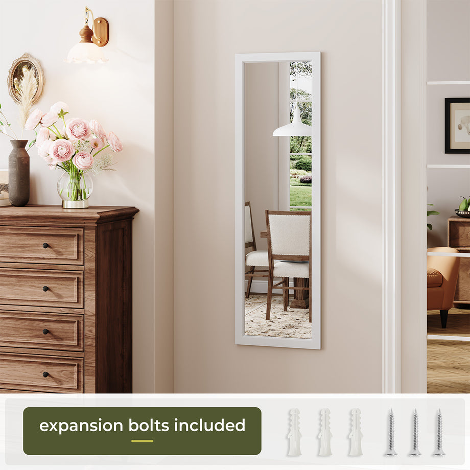 Dripex Over Door Mirror Full Length, 110 x 33cm/110 x 45cm Wall Mounted Mirror Door Hung Mirror for Bathroom/Bedroom/Wardrobe - Toughened Glass