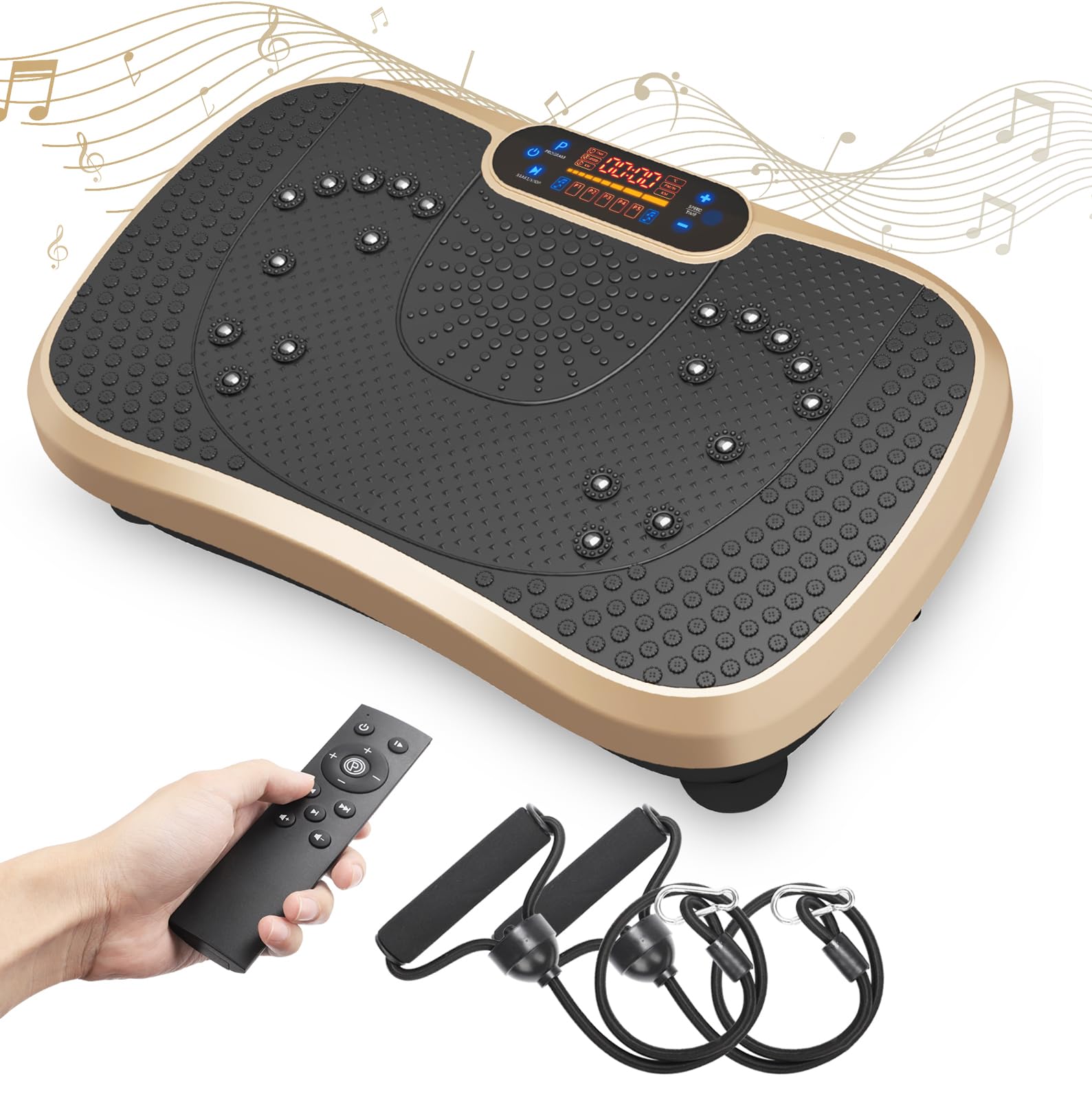 Vibration Plate Exercise Machine Whole Body Workout Fitness Vibration Plate Vibration Power Plate Resistance Bands Slim Vibration Platform Home Training & Shaping 99 Levels