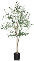 YOLEO 4FT Artificial Olive Tree Tall Faux Silk Olive Plant Lifelike Fake Tree for Home Office Indoor Decor (Style 1)