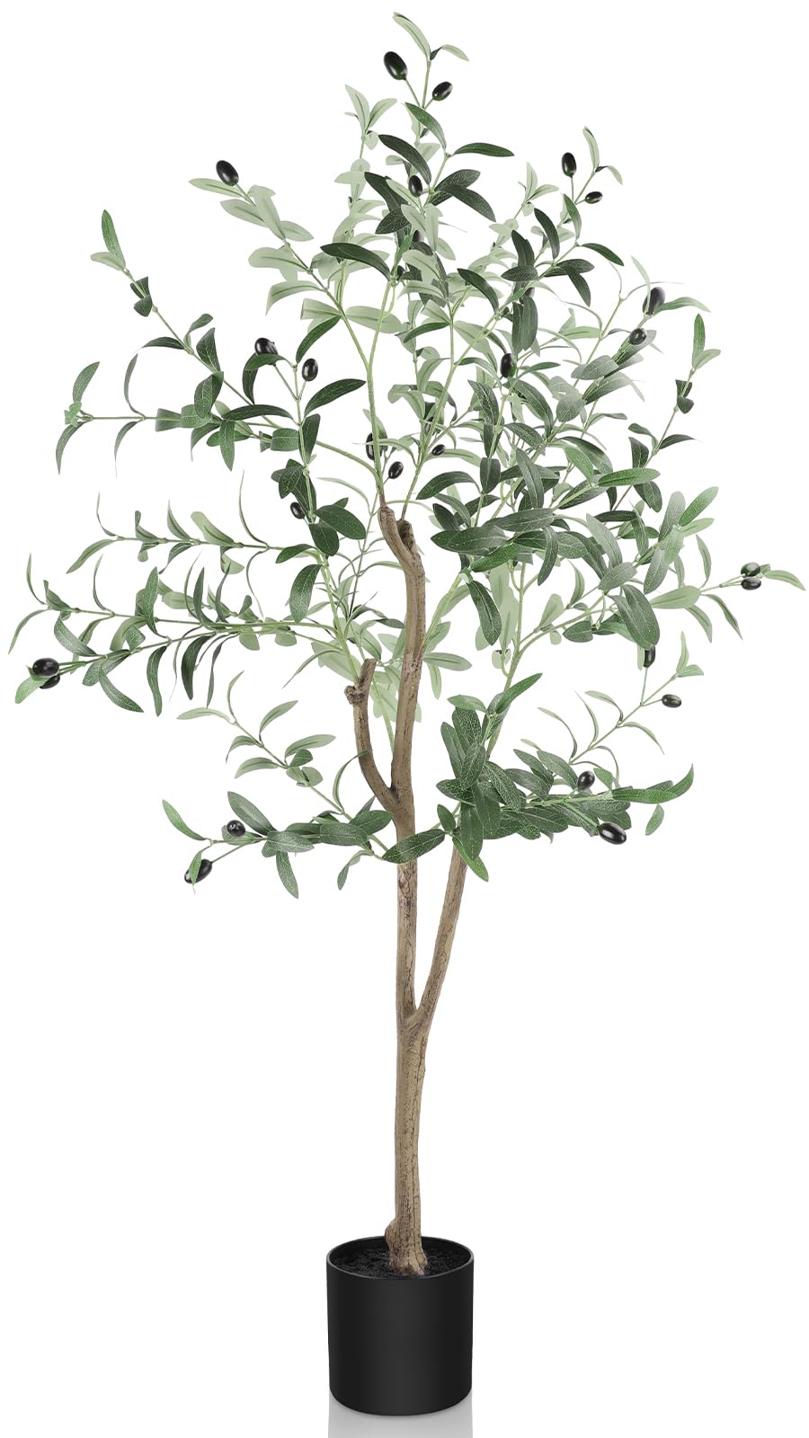YOLEO 4FT Artificial Olive Tree Tall Faux Silk Olive Plant Lifelike Fake Tree for Home Office Indoor Decor (Style 1)