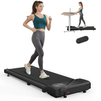 Dripex Under Desk Treadmill, 2.5HP Walking Pad Treadmill with Shock-absorbing Cushions & Comfortable Running Belt, Portable Walking Machine with Remote Control and LED Display, 1-6km/h, No Assembly