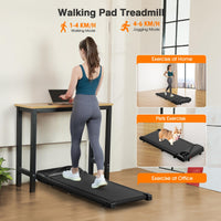 Dripex Under Desk Treadmill, 2.5HP Walking Pad Treadmill with Shock-absorbing Cushions & Comfortable Running Belt, Portable Walking Machine with Remote Control and LED Display, 1-6km/h, No Assembly