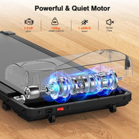 Dripex Under Desk Treadmill, 2.5HP Walking Pad Treadmill with Shock-absorbing Cushions & Comfortable Running Belt, Portable Walking Machine with Remote Control and LED Display, 1-6km/h, No Assembly