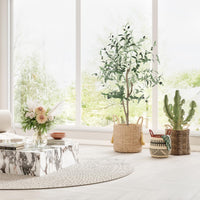 YOLEO 4FT Artificial Olive Tree Tall Faux Silk Olive Plant Lifelike Fake Tree for Home Office Indoor Decor (Style 1)