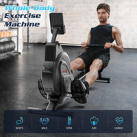 Dripex Magnetic Rowing Machine for Home Use Rower Machine for Home Gym & Cardio Training Rower with Aluminum Slide Rail, 16 Adjustable Resistance & LCD Monitor