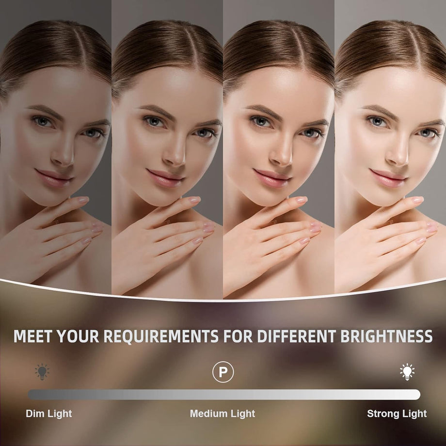 Dripex Hollywood Vanity Mirror with Lights, 50×42cm Large Lighted Makeup Mirror with 14 Dimmable LED Bulbs, USB Cable, Touchscreen Control, Cosmetic Tabletop Mirror for Bedroom, Dressing Room(White)