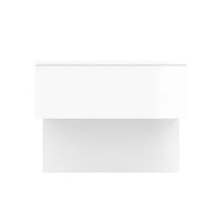 Dripex Floating Bedside Table with RGB LED Lights Wall Mounted Bedside Cabinet with Drawer High Gloss Front Cream White Bedside Drawer For Bedroom, Hotel