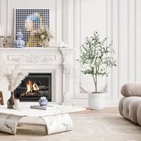 YOLEO 4FT Artificial Olive Tree Tall Faux Silk Olive Plant Lifelike Fake Tree for Home Office Indoor Decor (Style 1)