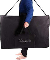 Vesgantti Portable Massage Bed Table - 3-Section Aluminum Foldable Beauty Couch for Reiki Therapy Treatment Salon Healing - Metal Headrest Support/with Carry Bag (Black)