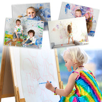 Dripex Kids Easel Bamboo,Childrens Art Easel with Paper Roll,Double-Sided Height Adjustable Magnetic Chalkboard Easel,Kids Painting Blackboard with Other Accessories for Toddler