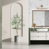 YOLEO 4FT Artificial Olive Tree Tall Faux Silk Olive Plant Lifelike Fake Tree for Home Office Indoor Decor (Style 1)