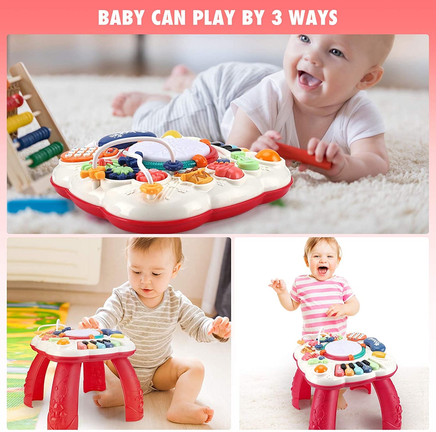Baby Play Learn Activity Table Musical Toys 6 12 Months Toddler Early Education