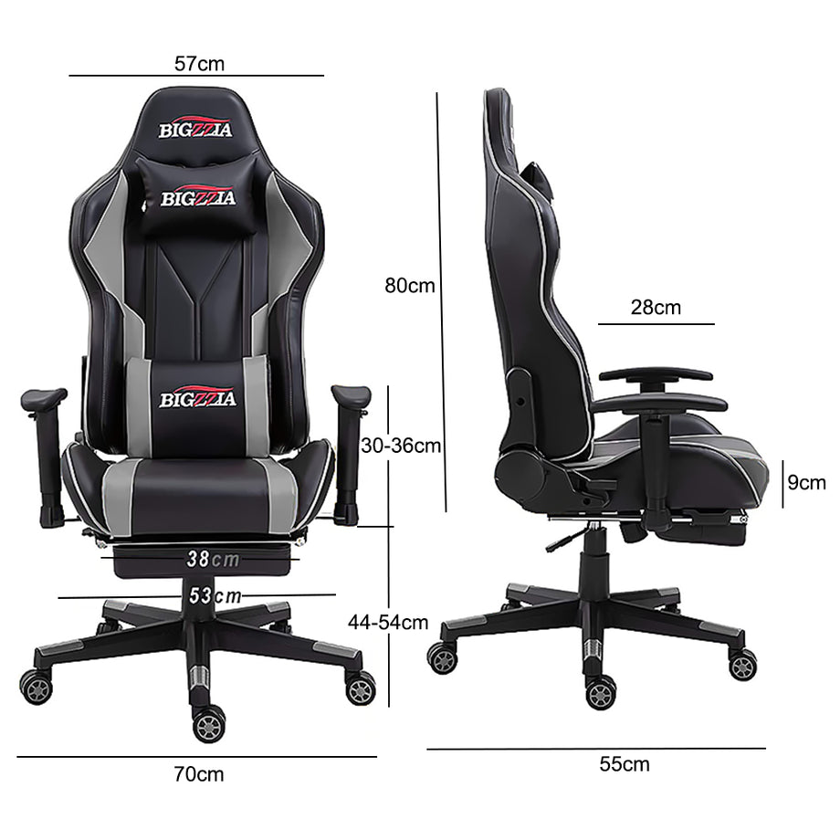 Bigzzia Gaming Chair - Ergonomic Office Chair (with footrest)