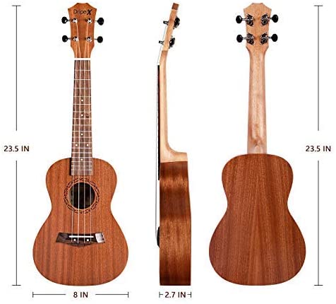 Dripex Soprano Ukulele 23 Inch with Beginner Kit