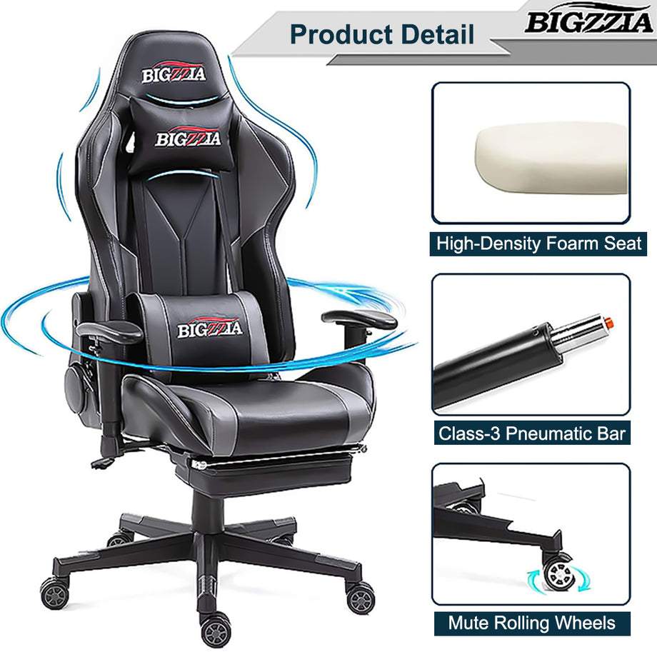 Bigzzia Gaming Chair - Ergonomic Office Chair (with footrest)