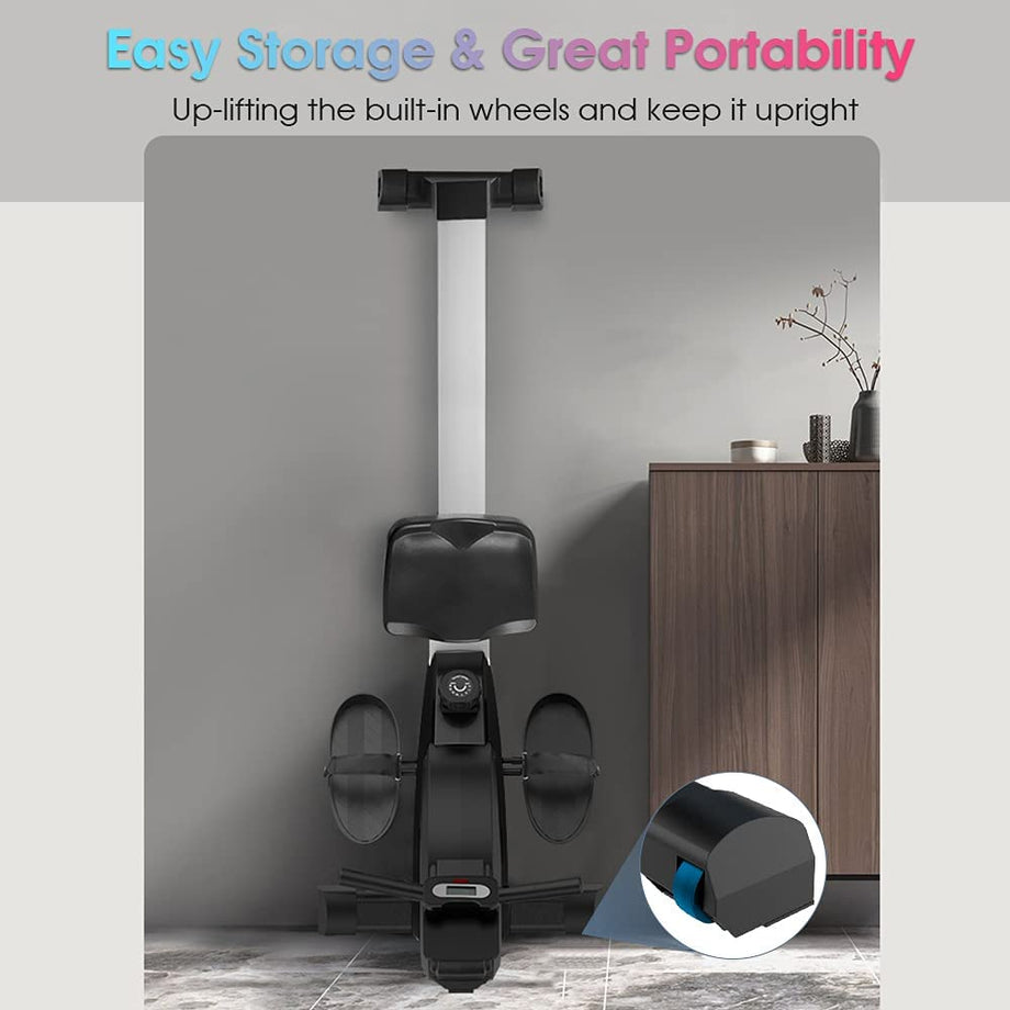 Dripex Magnetic Rowing Machine for Home Use & Cardio Training Rower with Aluminum Slide Rail, 16 Adjustable Resistance & LCD Monitor (2021 Upgrade Version)