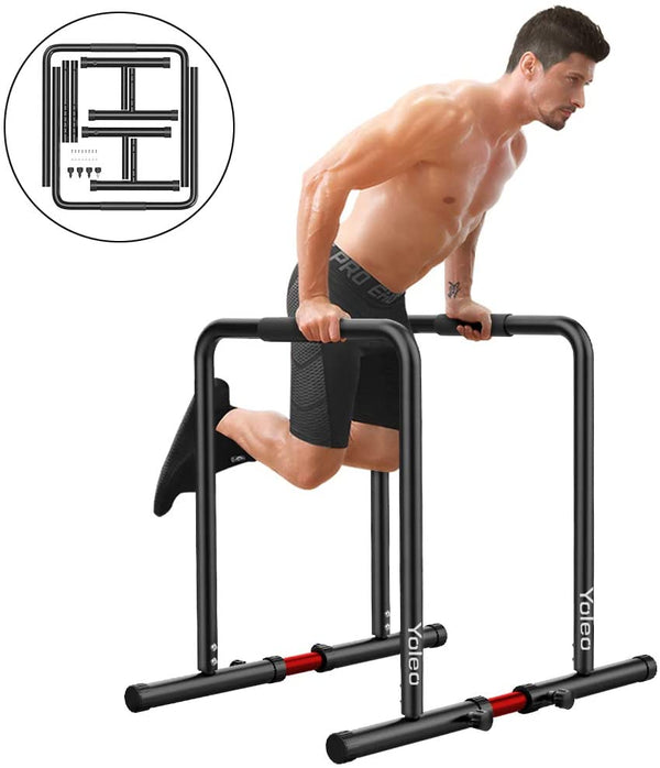 Yoleo Adjustable Dip Bar- 500lbs