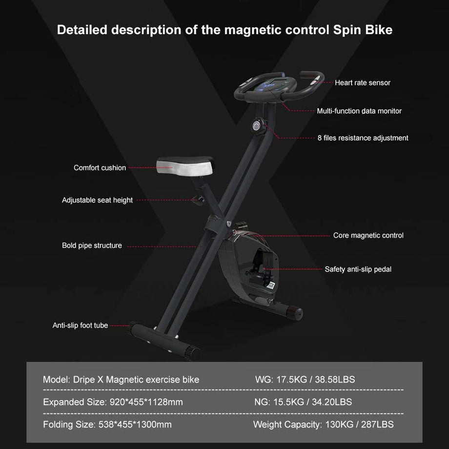Dripex Upright Exercise Bikes +Bidirectional Flywheel/2020 Version