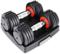 Dripex 10-level Adjustable Dumbbells Fast Adjust Weight by Turning Handle for Full Body Workout Fitness