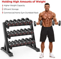 Dripex 3 Tier Heavy Duty Dumbbell Rack for Home Gym Weight Rack Dumbbell Storage Stand Holder