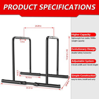 Yoleo Adjustable Dip Bar- 500lbs
