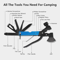 Dripex Multitool Camping Gear - 16 in 1 Emergency Survival Gear for Outdoor Camping Hiking