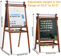 Dripex Kids Easel Double Sided Painting Chalkboard and Magnetic Board with Paper Roller for Children