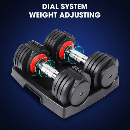 Dripex 10-level Adjustable Dumbbells Fast Adjust Weight by Turning Handle for Full Body Workout Fitness