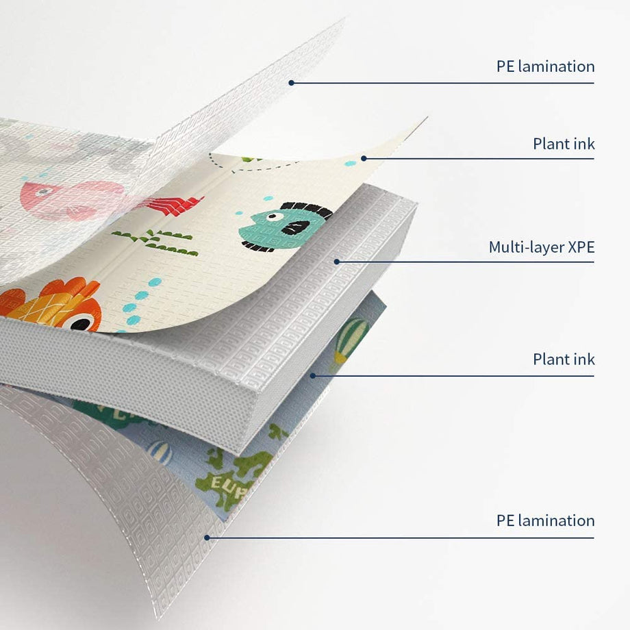 Dripex Baby Play Mat, Baby Crawling Mat Portable Waterproof Non Toxic Soft Foam