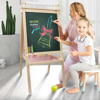 Dripex Kids Easel Double Sided Painting Chalkboard and Magnetic Board with Paper Roller for Children
