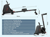 Dripex Foldable Rowing Machine Magnetic Rower with 16 Level Adjustable Resistances for Home use