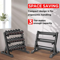 Dripex 3 Tier Heavy Duty Dumbbell Rack for Home Gym Weight Rack Dumbbell Storage Stand Holder