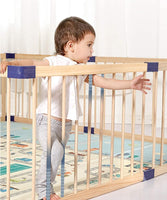 Dripex 204 x 104cm Wooden Baby Playpen, 6 Panels Large Play Fence for Toddlers, Kids Hexagonal Rectangle Activity Center Safety Play Yard with Lockable Door for Indoor and Outdoor (100cm x 6 Panels)