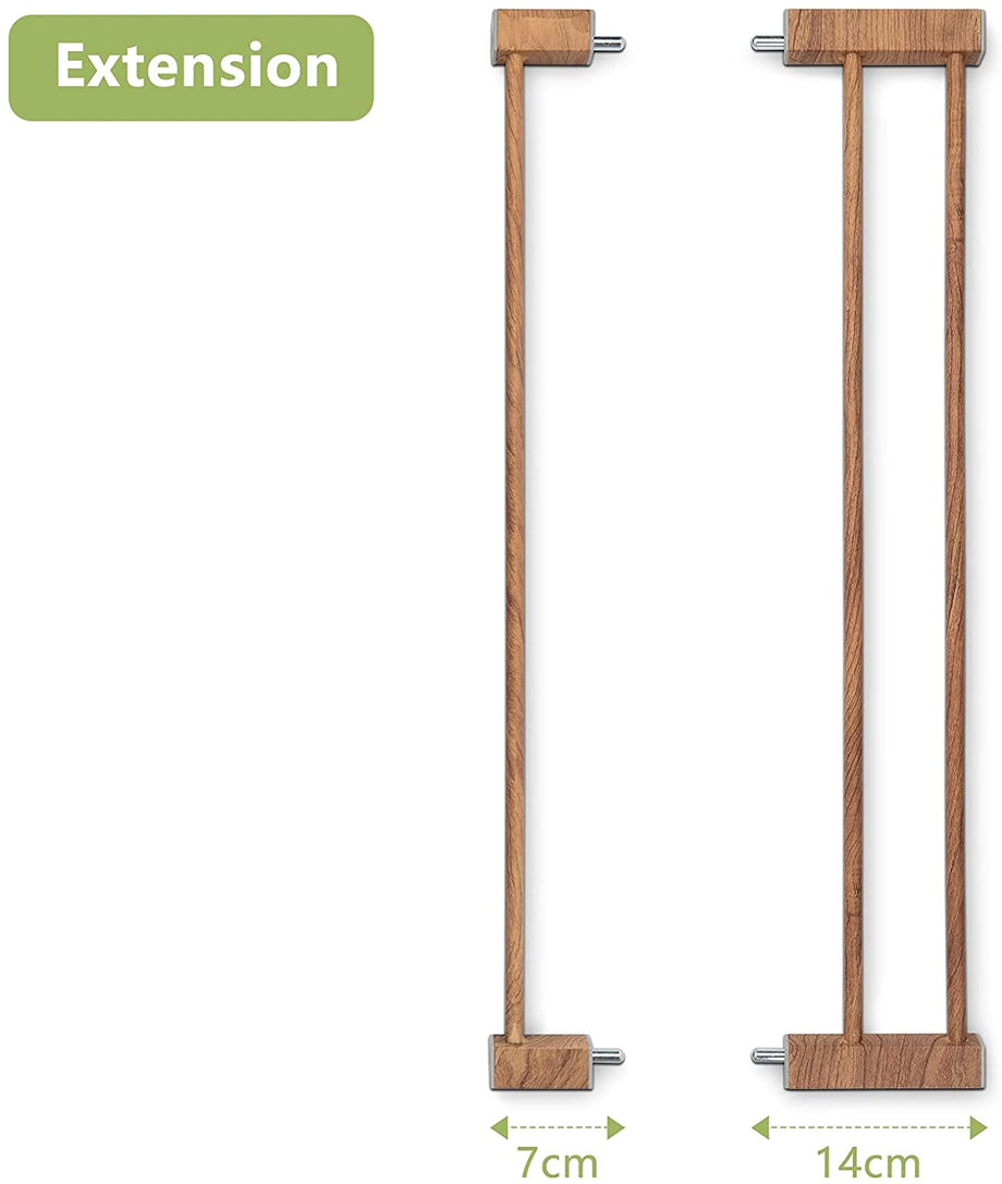 Dripex Stair Gate for Baby and Pet, Baby Safety Gate Pressure Fit, Metal Safety Gate for Doors and Stairs, Adjustable 75 cm - 82cm, One-Handed Operation, Auto Close Baby Gate, Wood Pattern Color