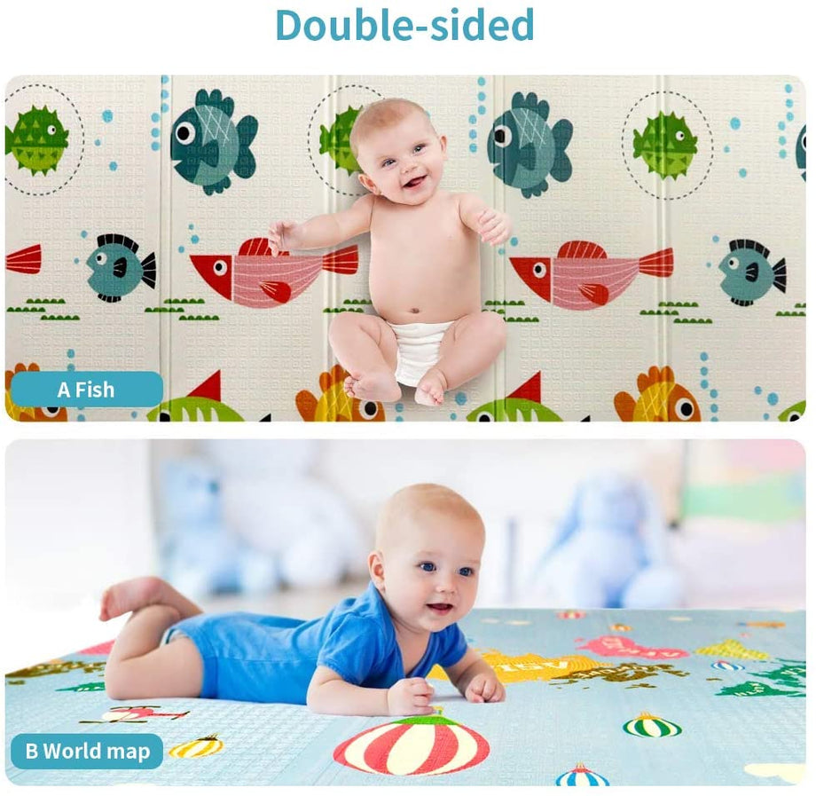 Dripex Baby Play Mat, Baby Crawling Mat Portable Waterproof Non Toxic Soft Foam