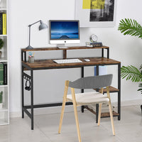 Dripex Computer Desk with Storage Shelves Monitor Stand