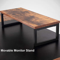 Dripex Computer Desk Industrial Writing Desk with Monitor Stand 47in Computer PC Laptop Table with Storage Bag and Hook for Home Office