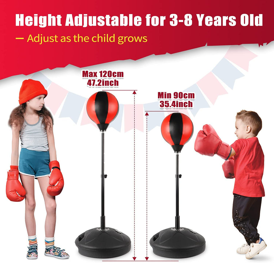 Dripex Punching Bag for Kids Adjustable Speed Reflex Training with Box ...