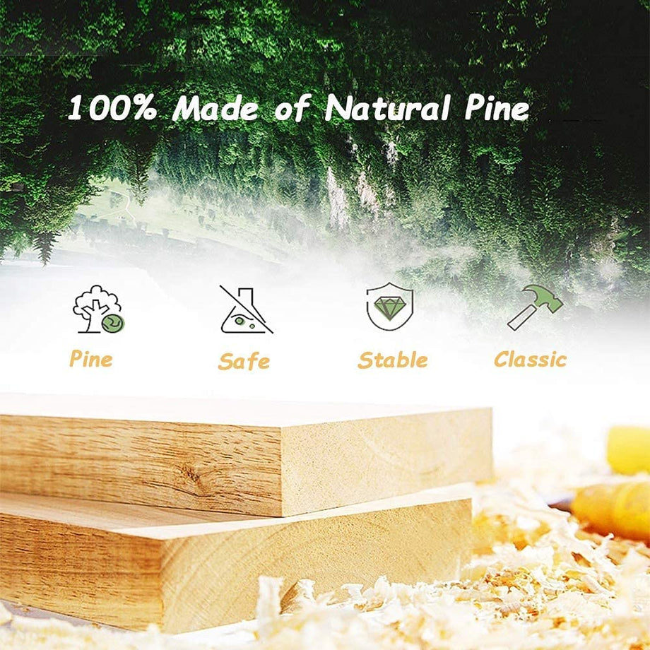 Dripex 204 x 104cm Wooden Baby Playpen, 6 Panels Large Play Fence for Toddlers, Kids Hexagonal Rectangle Activity Center Safety Play Yard with Lockable Door for Indoor and Outdoor (100cm x 6 Panels)