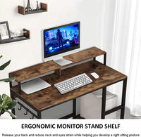 Dripex Computer Desk with Storage Shelves Monitor Stand