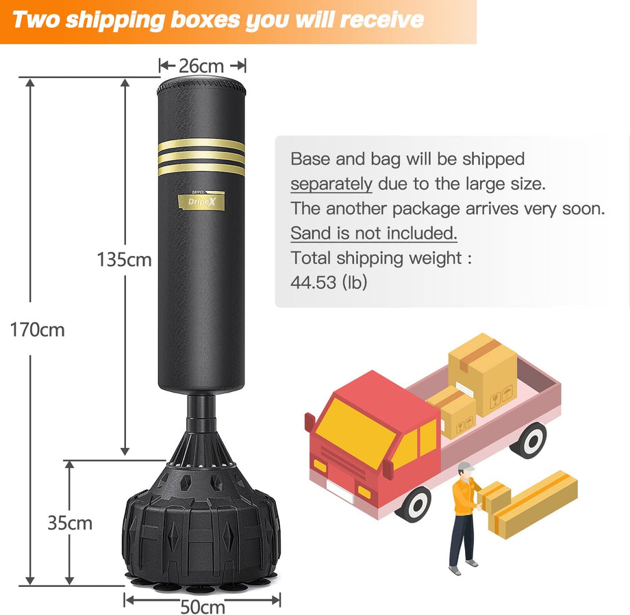 Dripex Freestanding Punching Bag Boxing Partner Boxing Trainer Heavy Duty Punch Bag with Suction Base