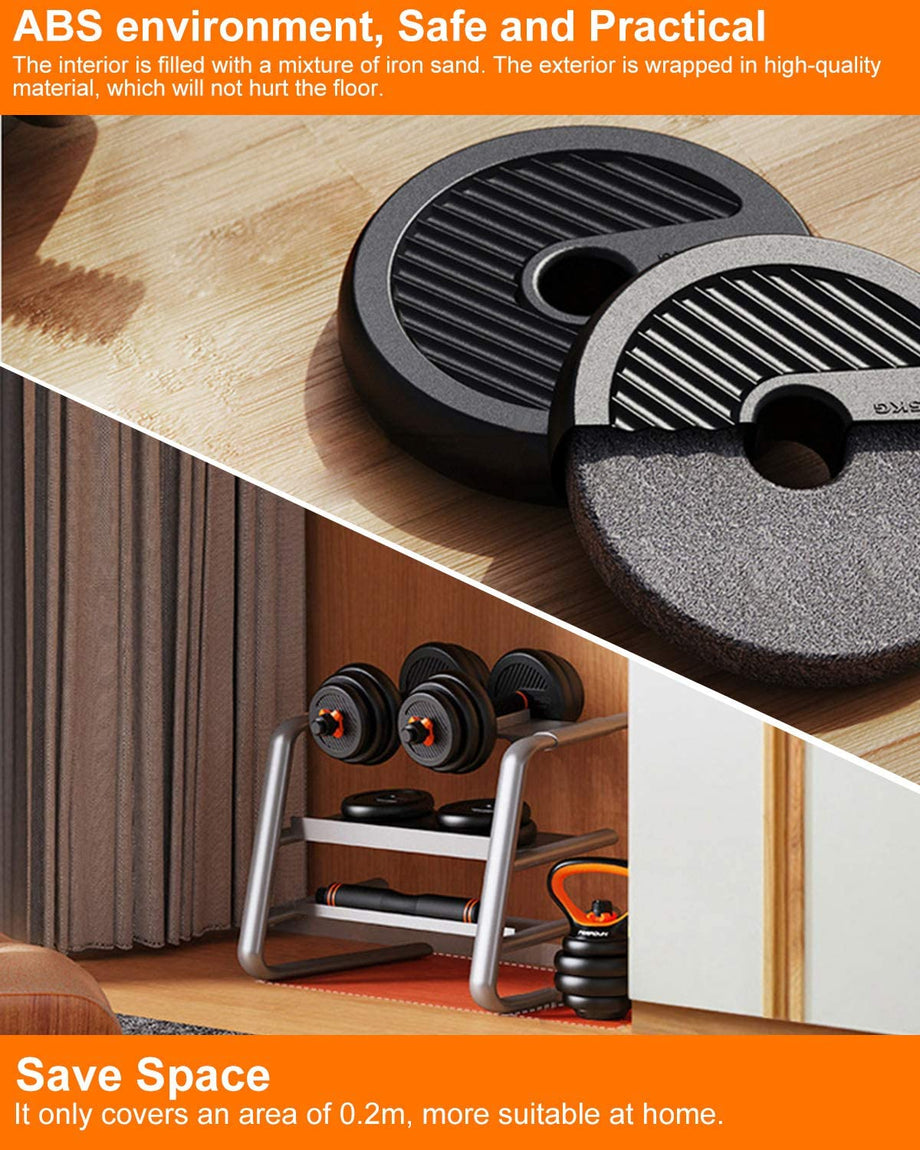 Dripex Adjustable Dumbbell Barbell Weight Pair (2021 New Version)- Free Weighs 4-In-1 Set with Non-Slip Neoprene Hand, Perfect for Male and Female Fitness at Home and Office Gym-10KG