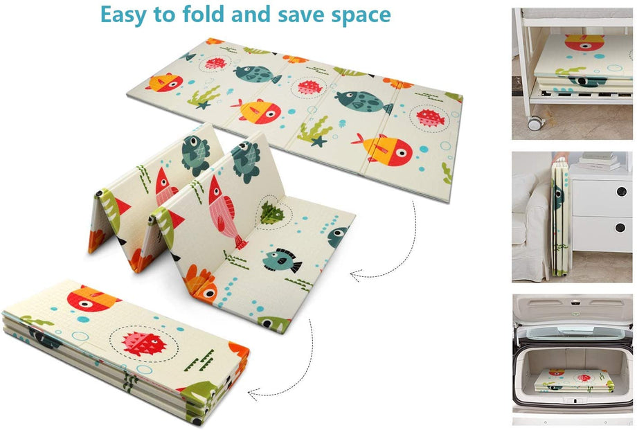 Dripex Baby Play Mat, Baby Crawling Mat Portable Waterproof Non Toxic Soft Foam