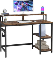 Dripex Computer Desk with Storage Shelves Monitor Stand