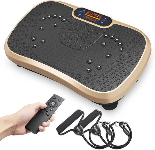 Dripex Vibration Plate Exercise Machine, Whole Body Workout Fitness Vibration Power Plate with Resistance Bands