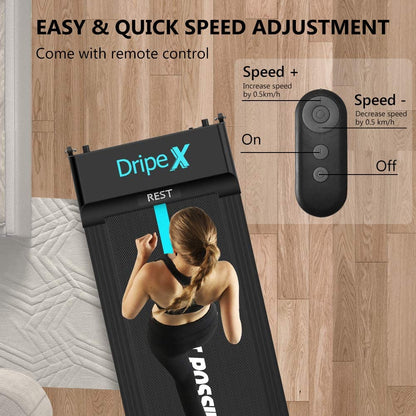 Dripex Under-Desk Treadmill with Remote Control, 1-6KM/H Adjustable Speed, 500W Motor, LCD Screen
