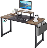 Dripex Computer Desk Industrial Writing Desk with Monitor Stand 47in Computer PC Laptop Table with Storage Bag and Hook for Home Office