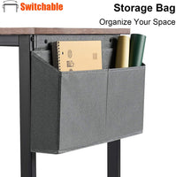 Dripex Computer Desk Industrial Writing Desk with Monitor Stand 47in Computer PC Laptop Table with Storage Bag and Hook for Home Office